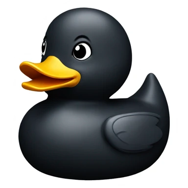 Rubber duck in dark colour sticker