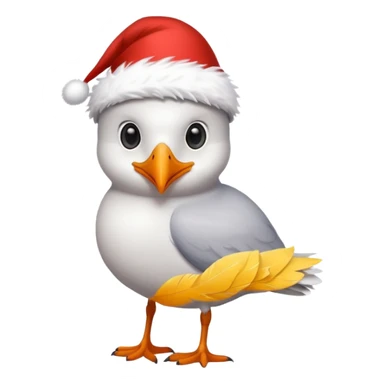 Seagull with a xmas hat sticker