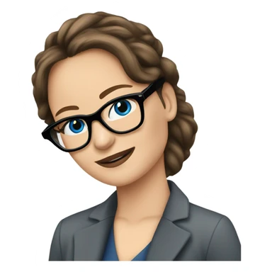 Photo of Brunette Jennifer Lawrence wearing black glasses and blue eyes talking on the phone  sticker