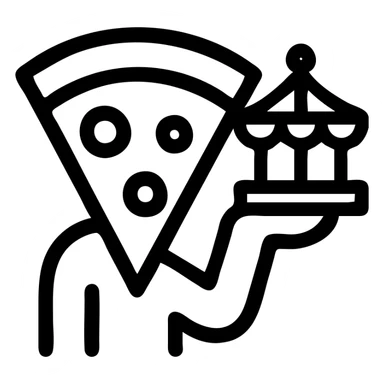 Pizza qui tien un carrousel à la mains  sticker