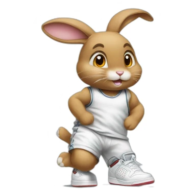 bunny wearing jordans sticker
