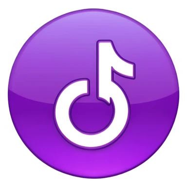 Purple and Cian Symbol of TikTok app sticker