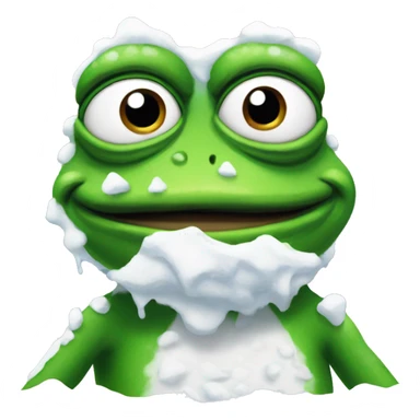 pepe the frog covered in snow sticker
