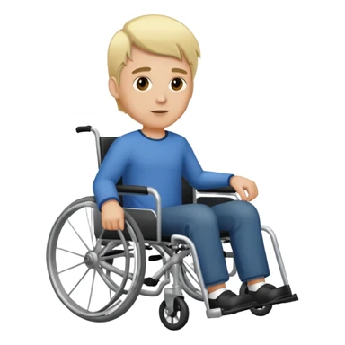 A blonde man in a wheelchair sticker