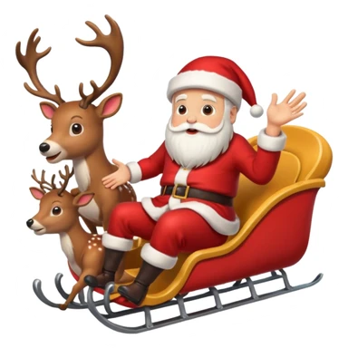 Santa sliding with his deers sticker