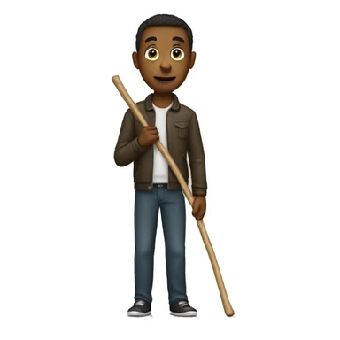 I want man with a stick sticker