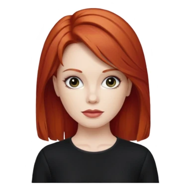 Lee Purcell with red hair, black outfit sticker