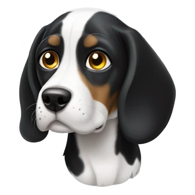 black beagle white spots sticker