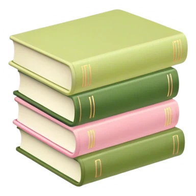 Pastel pink pastel yellow and matcha colored books sticker