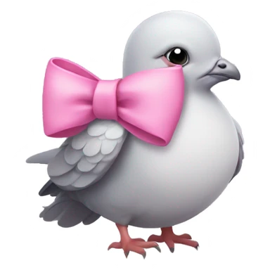 Cute sleeping pigeon with a pink bow on her head  sticker