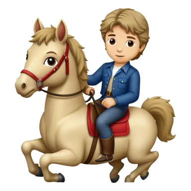 Eric Carmen riding a small horse sticker