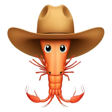 Shrimp with cowboy hat sticker