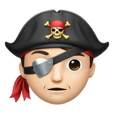 pirate eyepatch object icon, black eyepatch with strap, 3D cartoon, mobile game icon style, centered, clean background, no text, no watermark
 sticker