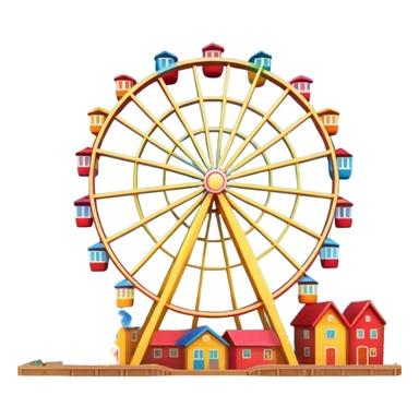 ferris wheel with colorful cabins, festive atmosphere sticker