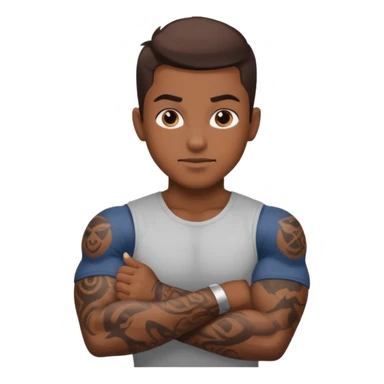 flexing arm brown tattoo sleeve sticker