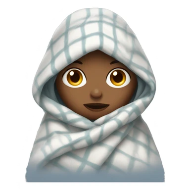 Cold girl in blanket  sticker
