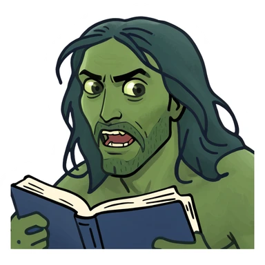 Jesus ripping a navy blue book with gold letters saying “Book Of Mormon” sticker