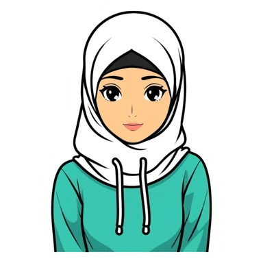 Hijabi wearing a hoodie sticker