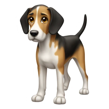 Hound dog with black and tan colors sticker