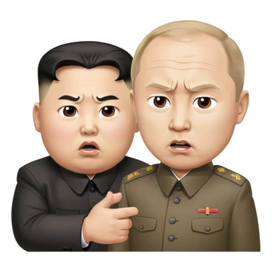 Kim jon un arguing with Vladimir Putin sticker