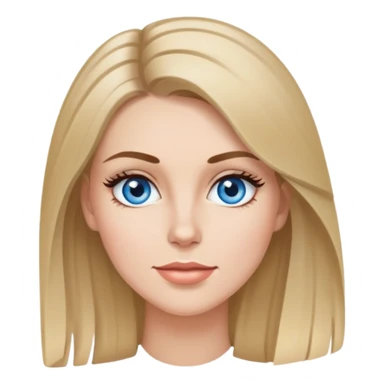 a white woman with brunette hair that has little blonde highlights and blue eyes with long eyelashes  sticker