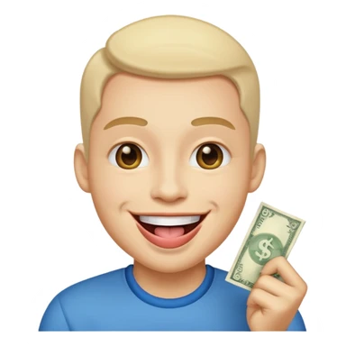 create happy smile with money tongue like 🤑  sticker