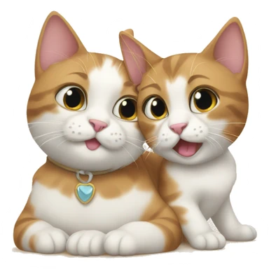 two cats with their kitten sticker