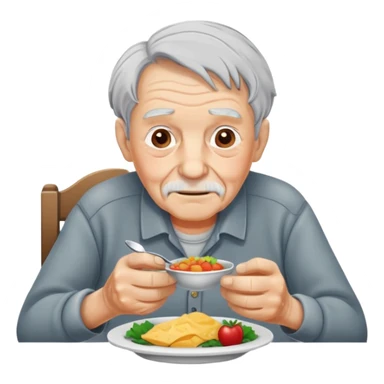 old man dining indoors sticker