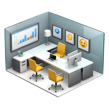 3D workplace  sticker