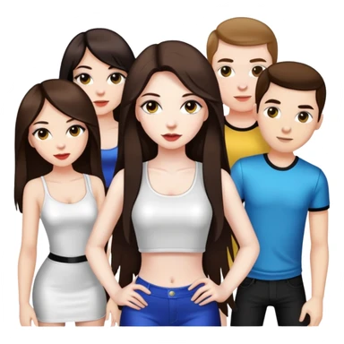 girls clubbing with girl with  long dark brown hair and pale skin wearing clubbing outfit  sticker
