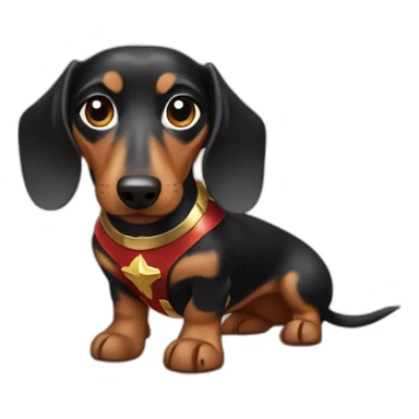 Dachshund caramelo Wonder Woman sticker