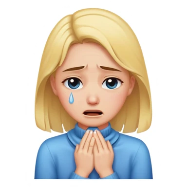 girl with hands around neck crying sticker