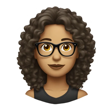 long curly hair black glasses white latina sticker