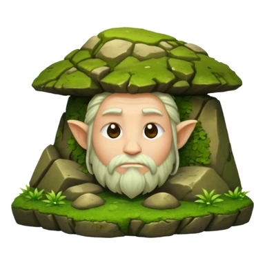 druid character face down on moss rock sticker