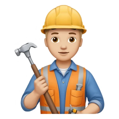 a handyman holding a hammer and a screwdriver sticker