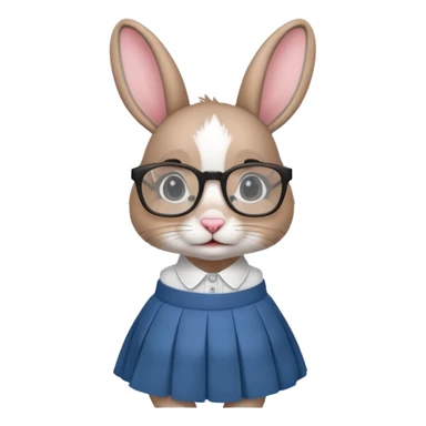 rabbit with glasses and sgirt sticker