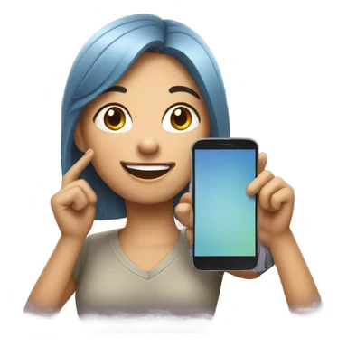 Girl talking on smartphone emoji sticker
