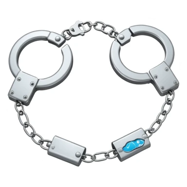 cracking handcuffs with little effects of cracks with 4k minimalistic sticker
