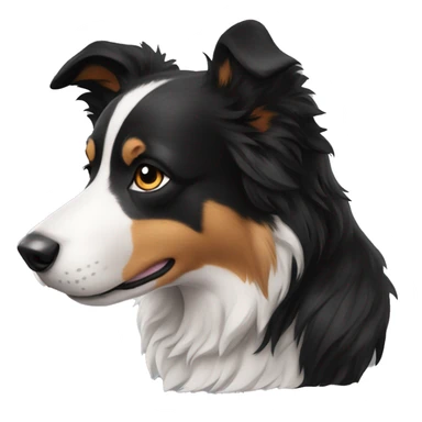 A cute Border Collie with black ears sticker