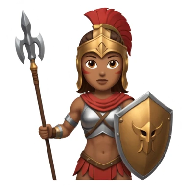 woman spartan warrior holding spear and shield sticker