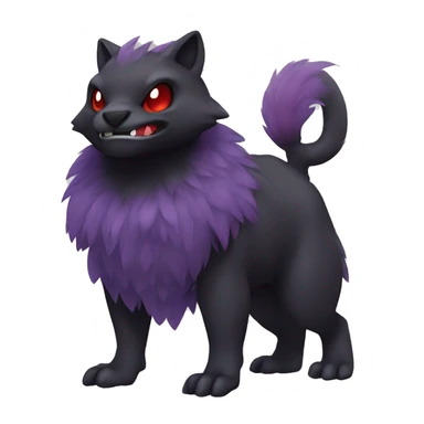 Cute cool dark black red purple animal hybrid Fakemon full  body sticker