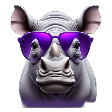 rhino-wearing-sunglasses-purple sticker