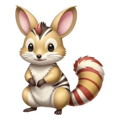 Tropical Exotic Colorful Minccino-Numbat-Pachirisu-Emolga-fusion  sticker