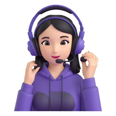 excited gamer girl in headphones sticker