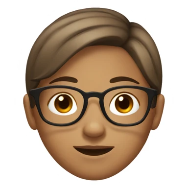 Girl with brown short hair and glasses  sticker