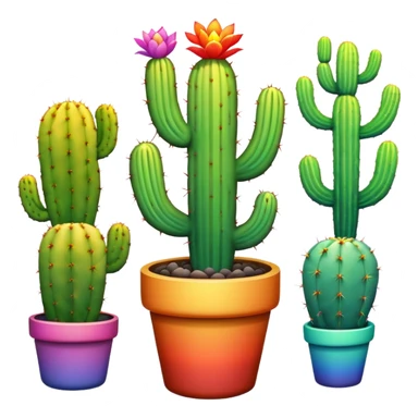 rainbow cactus with no spikes sticker