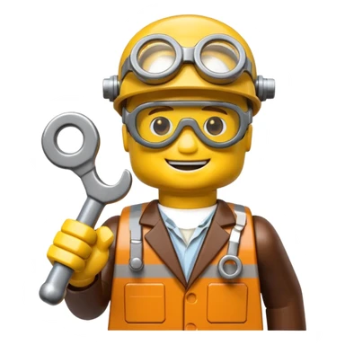 Steampunk Inventor yellow lego toy sticker