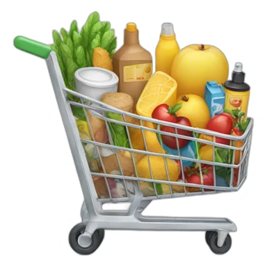 Cart full of products sticker