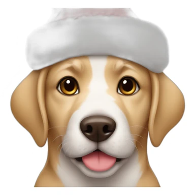 dog cuteness santa hat  sticker