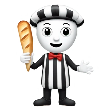 Mime holding a baguette sticker